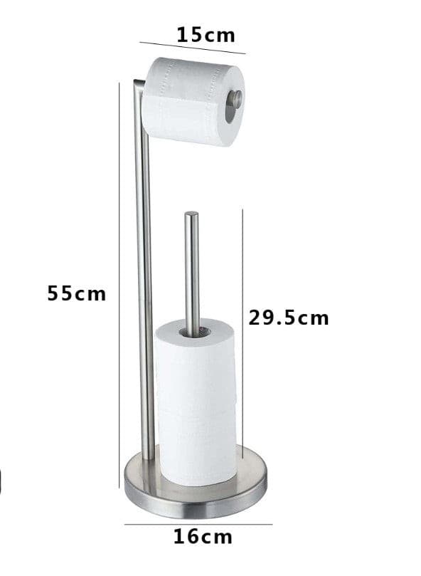Stainless Steel Matte Black Freestanding Toilet Paper Holder.